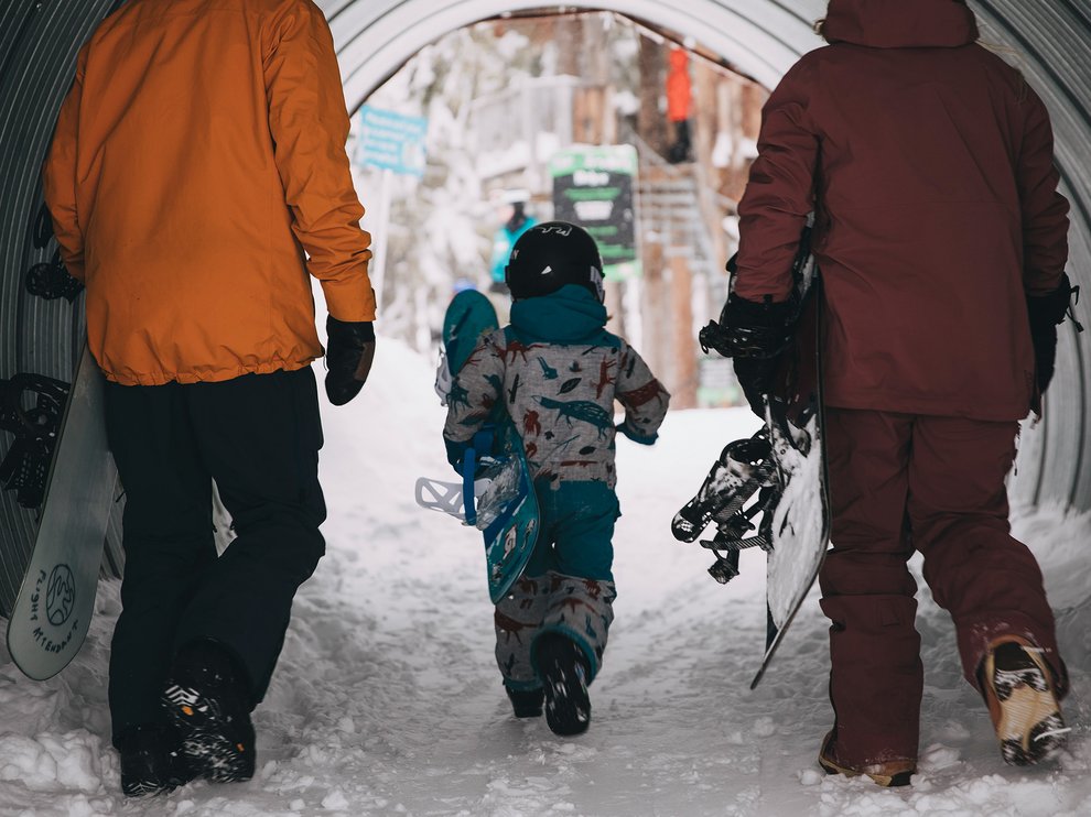 Burton Ambassador Kate Ediger, her friend, and her son