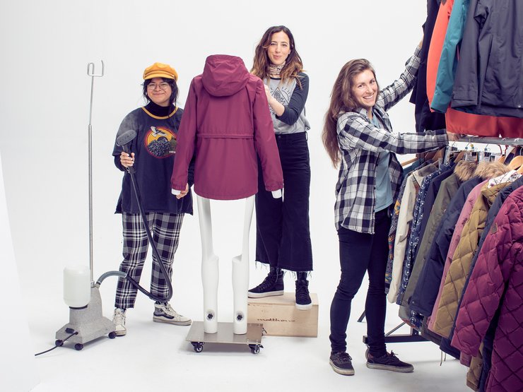 Amanda Moran, Brenna Paulsen, and Sarah Handrahan behind the scenes in the Photo Studio.