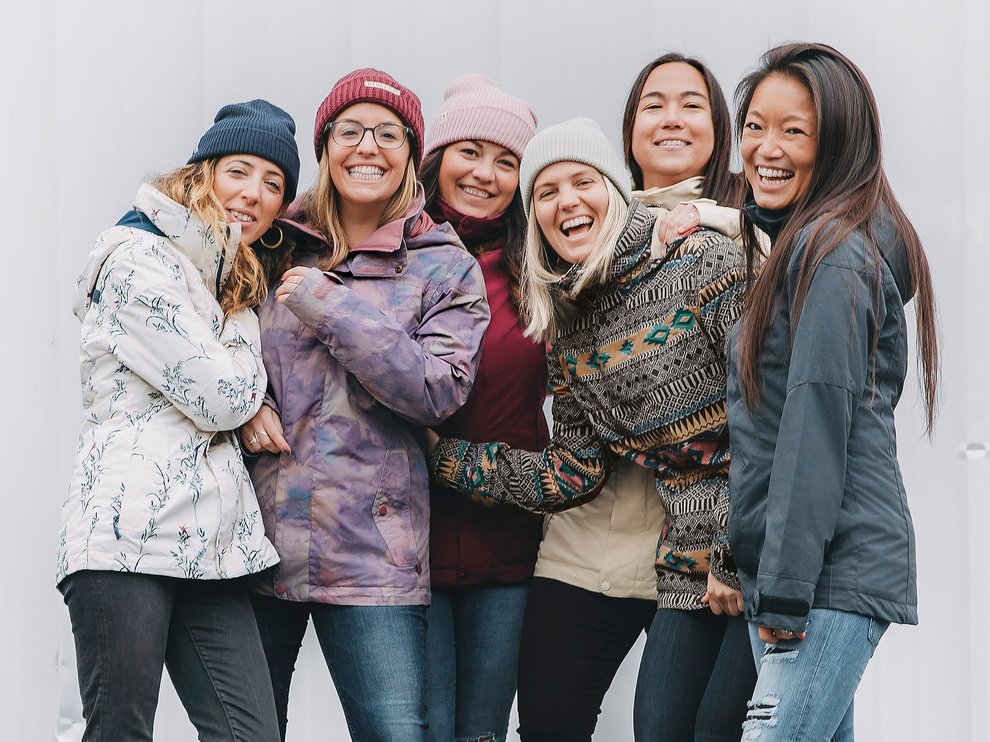 Burton employees wearing Burton outerwear