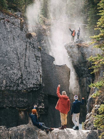 One of my favorite photos from our trip to Banff. The mist from the waterfall adds so much dimension.