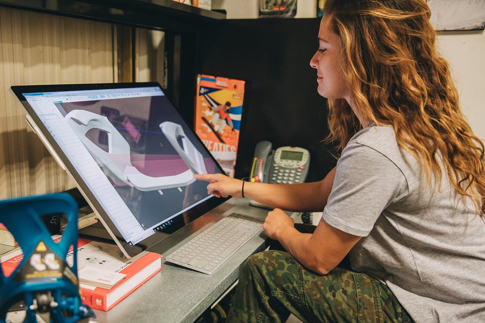 Burton Employee Using Microsoft Surface