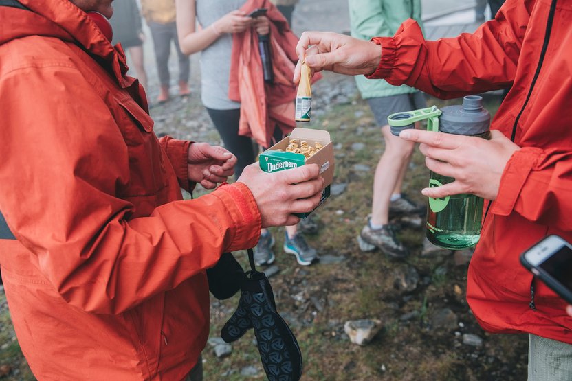 Jake's favorite way to celebrate a summit: bitters for everyone.