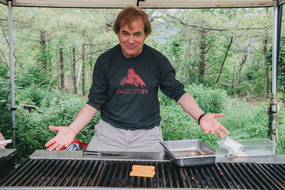 Burton Annual Company Meeting Jake Burton Carpenter Grilling Food