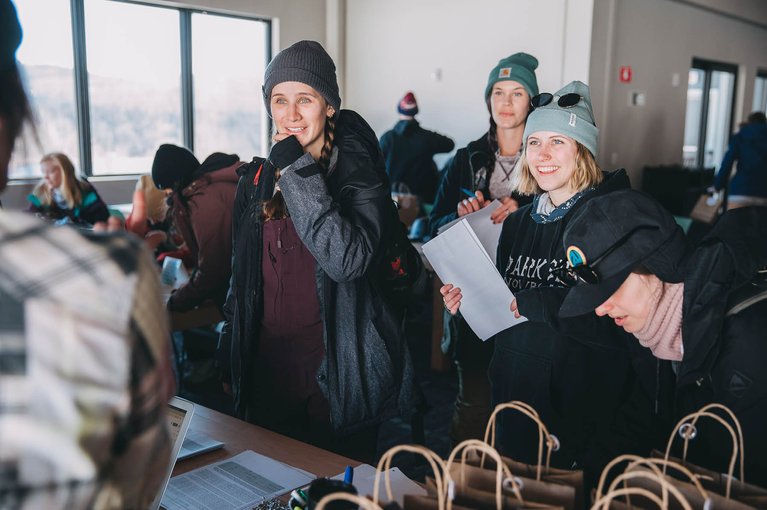 Burton employees at the Park Affair registration