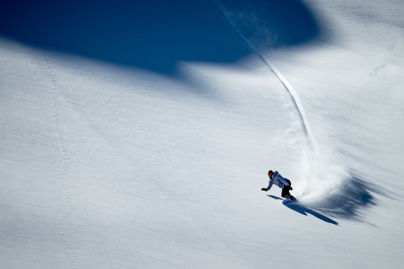 Hard to tell if this pow turn was better than the gold medal she won a couple days before this. (Photo: Aaron Blatt)