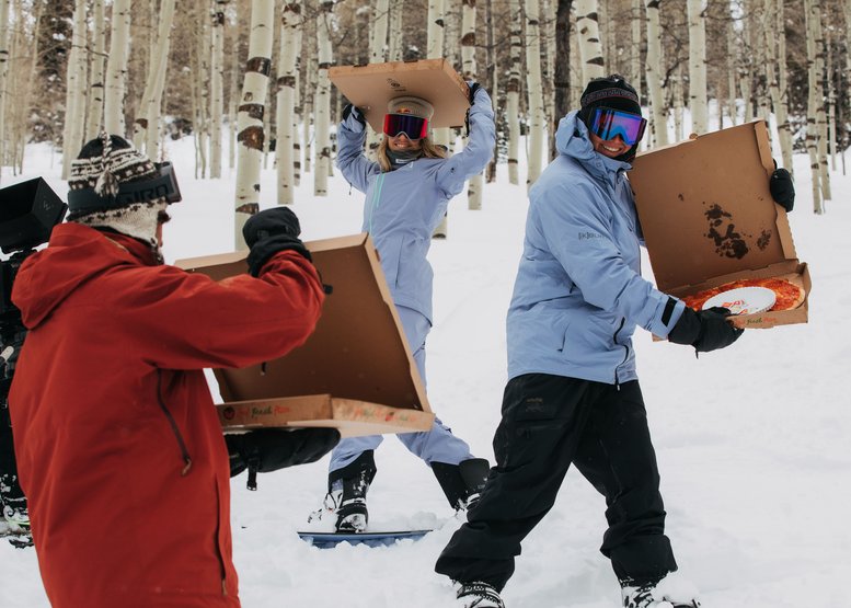 Lucky Slice might be the only pizzeria that offers snowmobile delivery