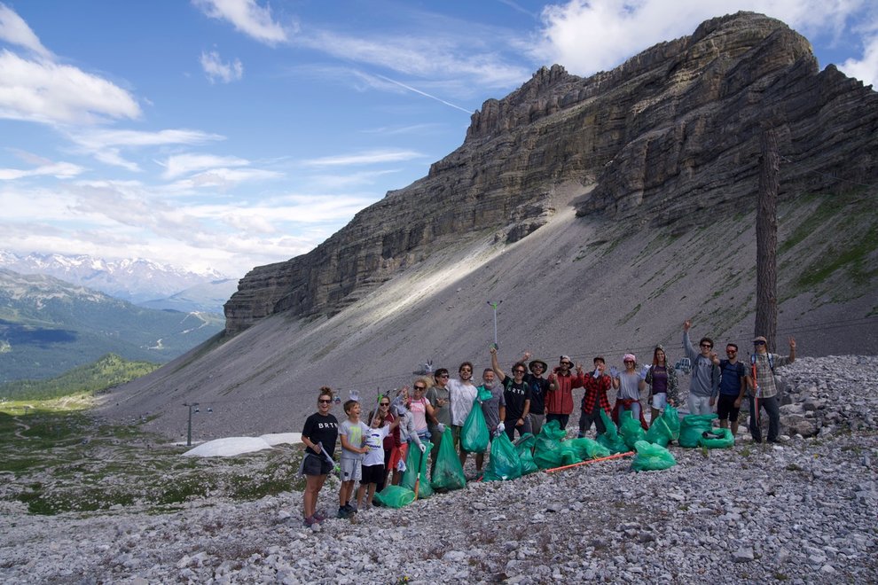 The Italy team at the base of Madonna di Campiglio